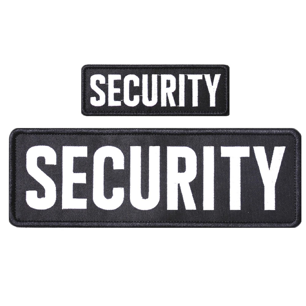 Large Embroidered Security Patches - Hook & Loop for Tactical Vests, Jackets, Ha