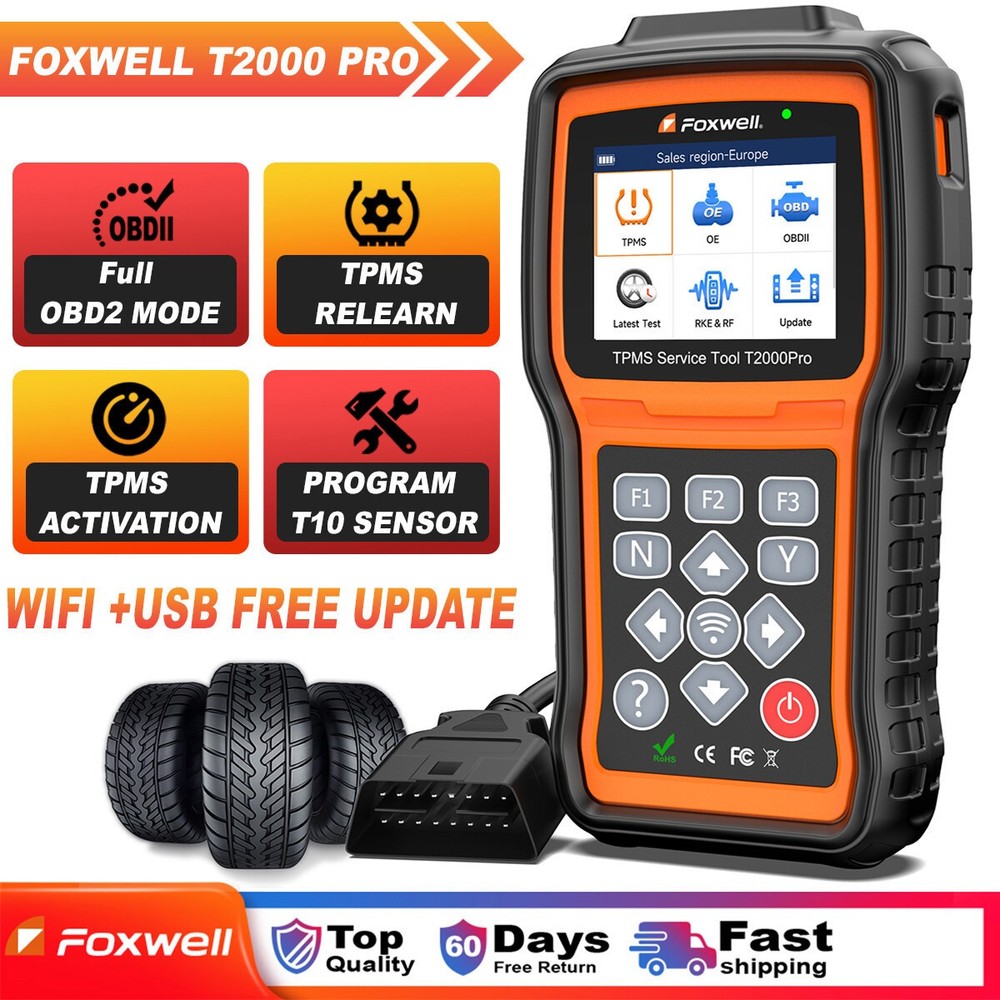 Foxwell T2000 Pro OBD2 Scan Tool TPMS Relearn Activation Reset Diagnostic Tool