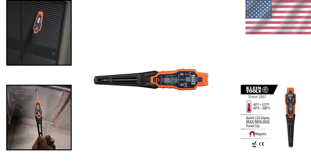 Magnetic HVAC Thermometer with Backlit Display