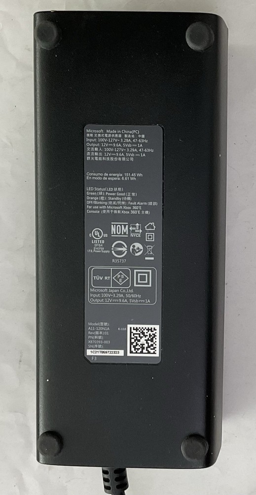 Microsoft AC Power Brick for XBox 360 E Model Console ONLY