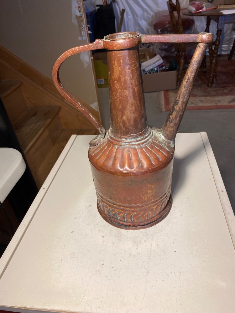 Antique Red Copper Ottoman Pitcher Islamic Handmade
