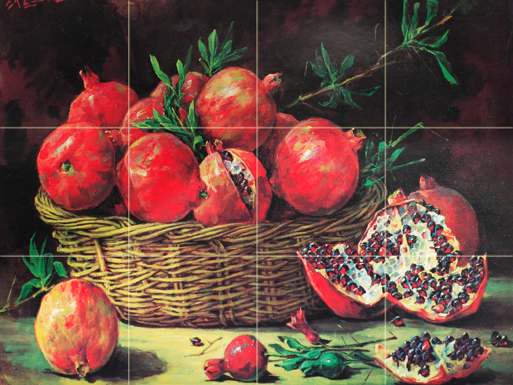 Art Mural Ceramic Pomegranate Bath Backsplash Tile #455