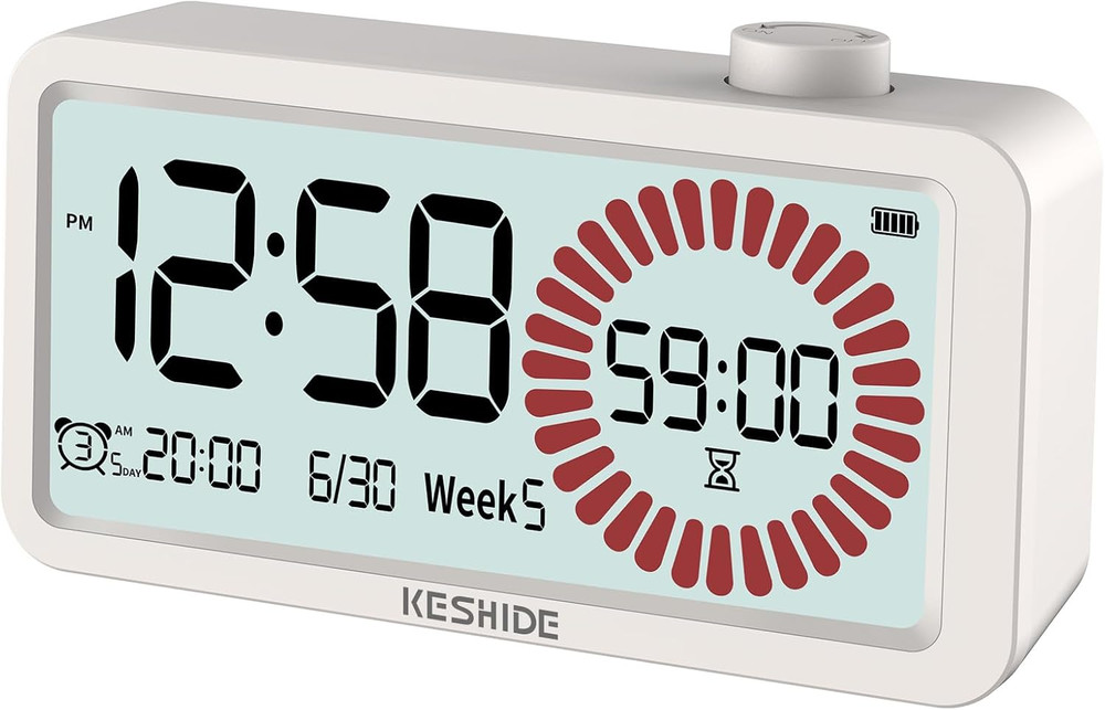 Visual Timer With Alarm LCD Digital 60 Minute Countdown For Kids