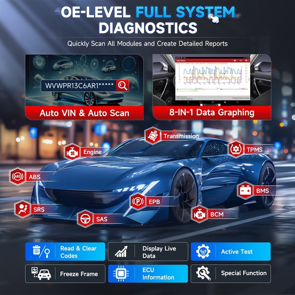 LAUNCH X431 PRO STAR& TPMS Tool Bidirectional Diagnostic OBD2 Scanner ECU Coding
