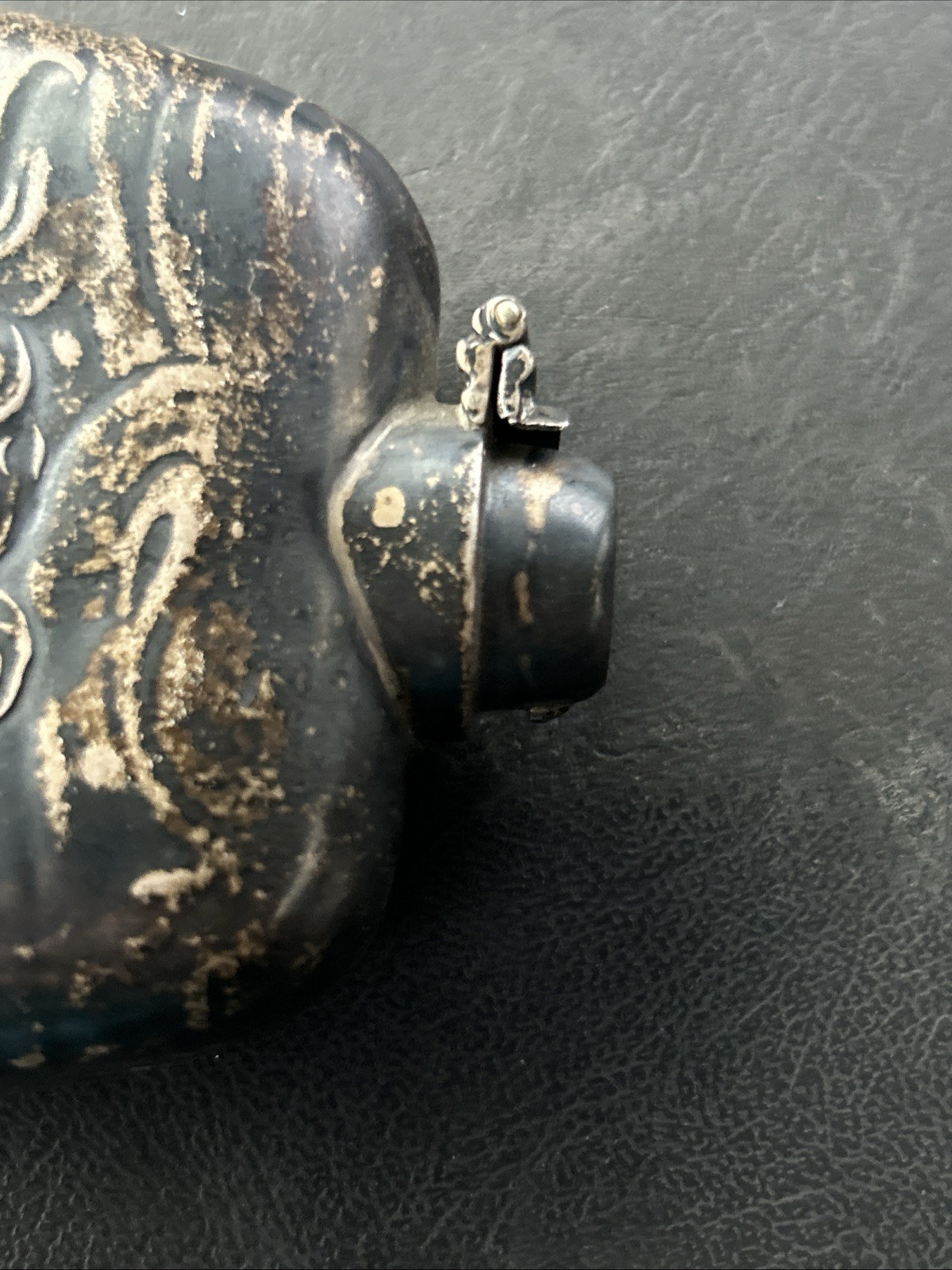 Antique Art Nouveau Unger Brothers Sterling Silver Flask Smoking Lady Read!