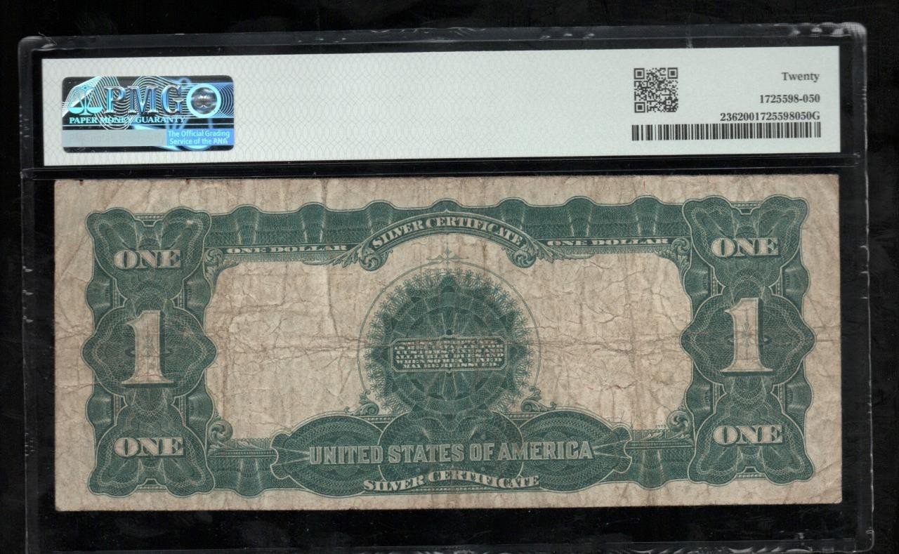 AC Fr 236 1899 $1 Silver Certificate PMG 20 black eagle