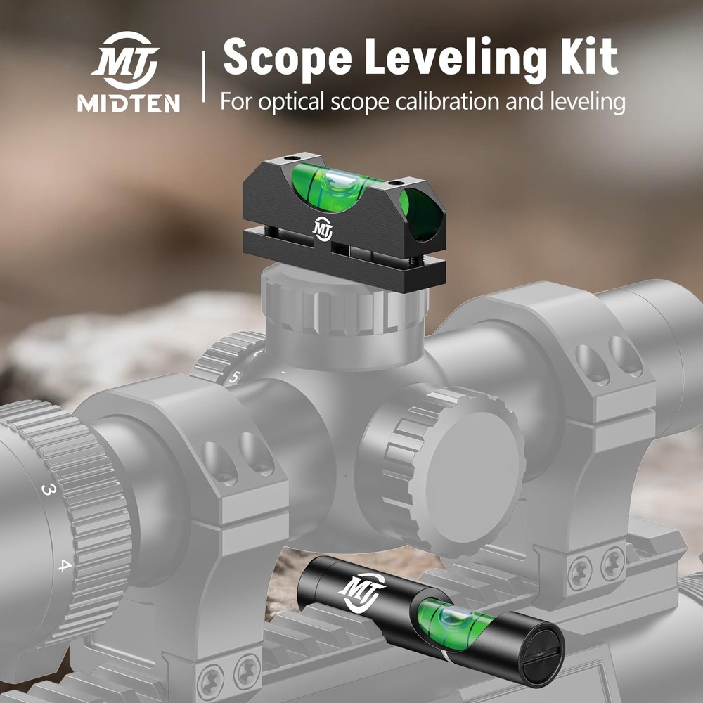 MidTen Scope Leveling Kit Dual Level Bubble System with Magnetic Black