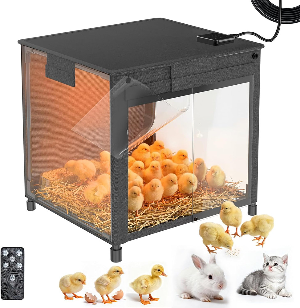 Brooder Box for Chicks, Upgrade Chicken Brooder Box with Adjustable Temp (77~95℉