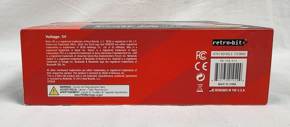 Sega Genesis Retro-Bit Wireless 8-Button Controller - Transparent Blue