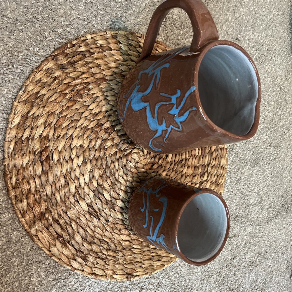 Pottery Ceramic Kitchen Ware Drinking Pitcher Decor Vintage Glassware Accents