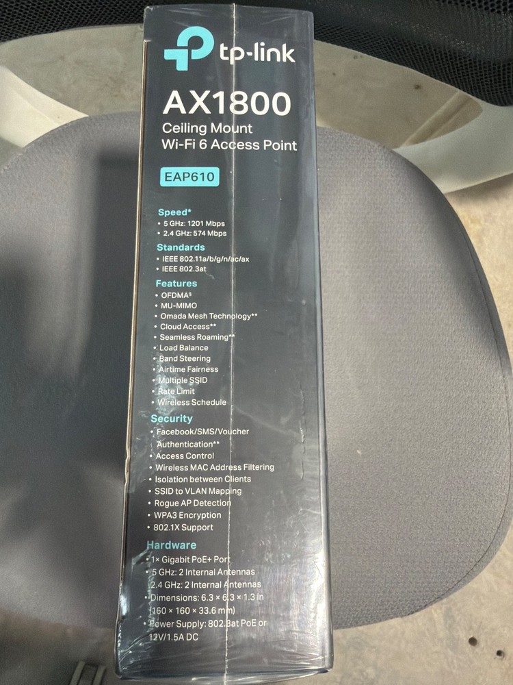 TP-Link Omada EAP610 AX1800 WiFi 6 Ceiling Mount Access Point | PoE+ | Mesh | Ne