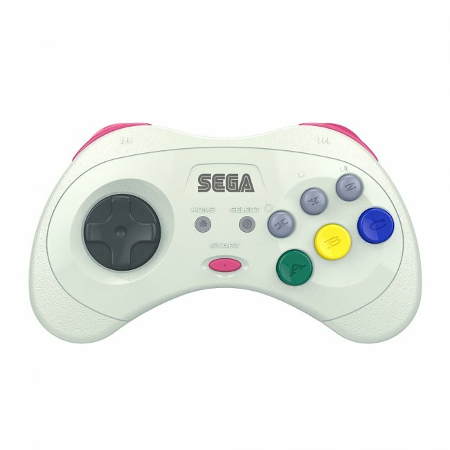 Retro-Bit 2.4 GHz Wireless Controller 8-Button Sega Saturn, Genesis Mini White