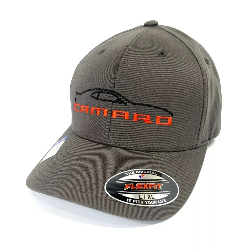 5th Generation Chevy Camaro Hat / Cap - Gray w/ Black Silhouette & Script Emblem