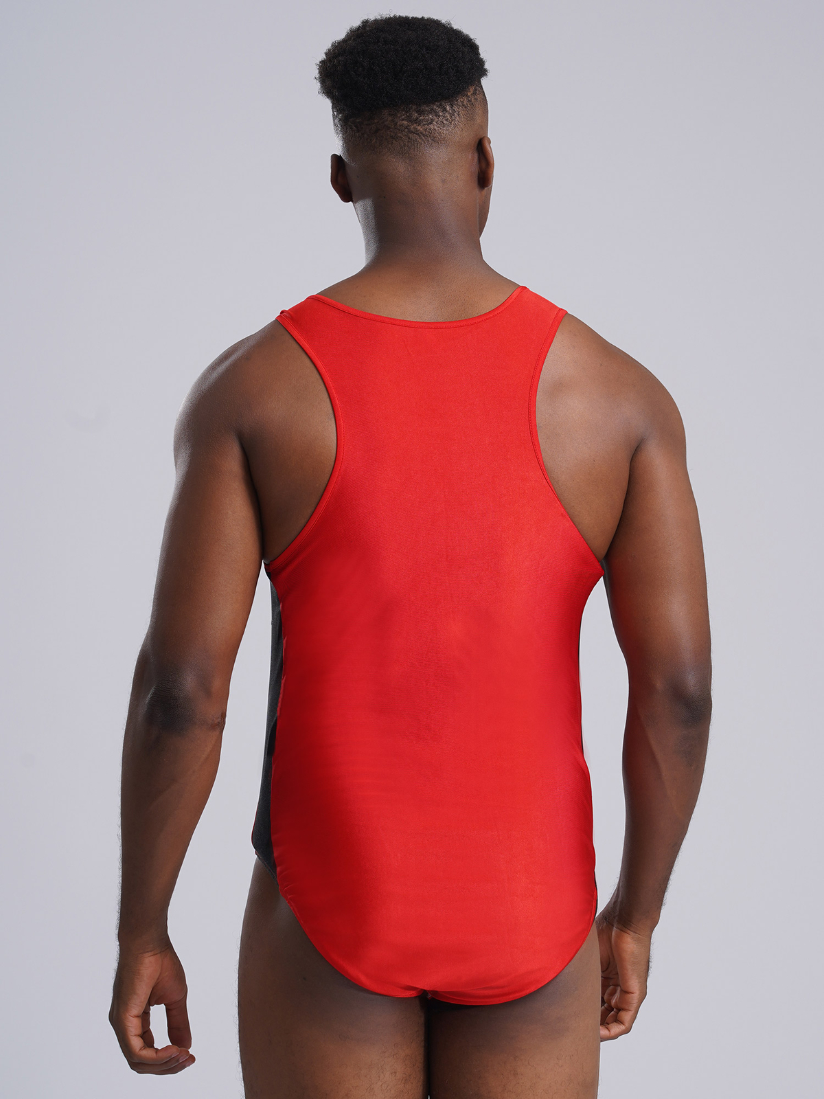 US~ Men's Sleeveless Tank Bodysuit Gymnastics Athletic Leotard Wrestling Singlet