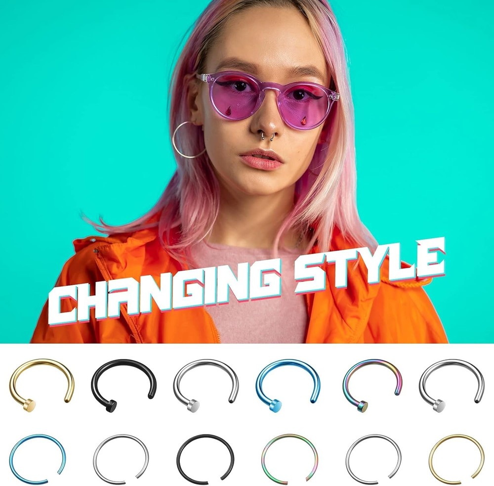 36 Nose Ear Piercing Tool Kit Includes 4 Disposable Nose Piercing Machine wit...