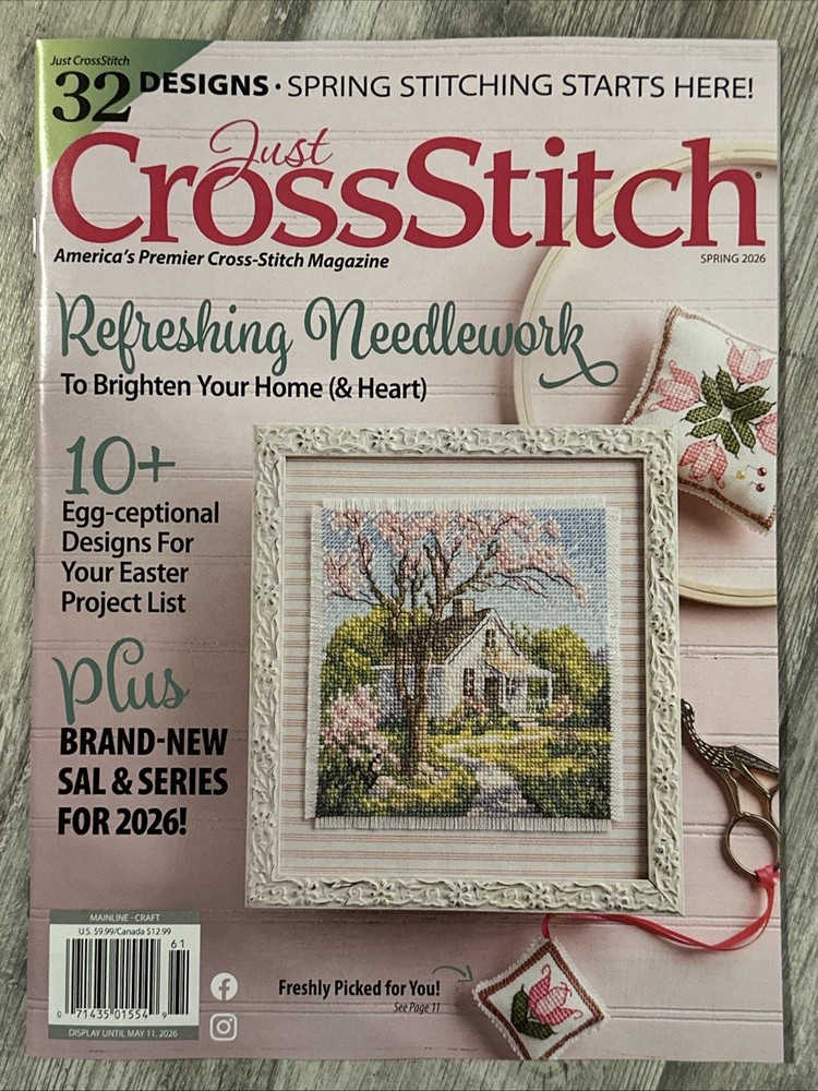 Just Cross Stitch Magazine Spring 2026 Refreshing Needlework