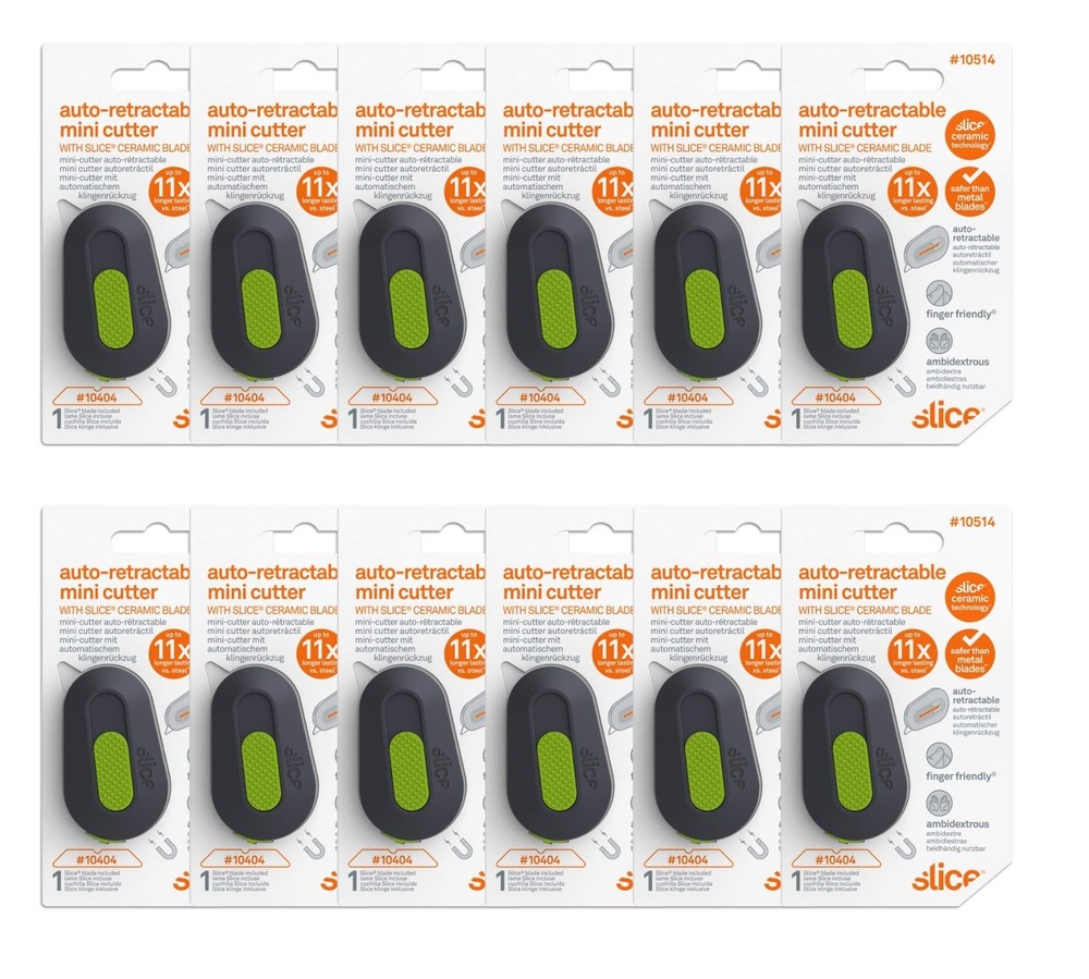 Auto-Retractable Mini Box Cutter - Safe Ceramic, Lasts 11x Longer, Keychain Open