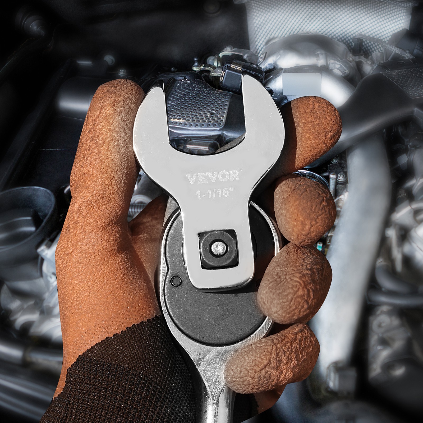 VEVOR Crowfoot Wrench Set 1/2" Drive 14-Piece Crows Foot Wrench Set SAE 40CR