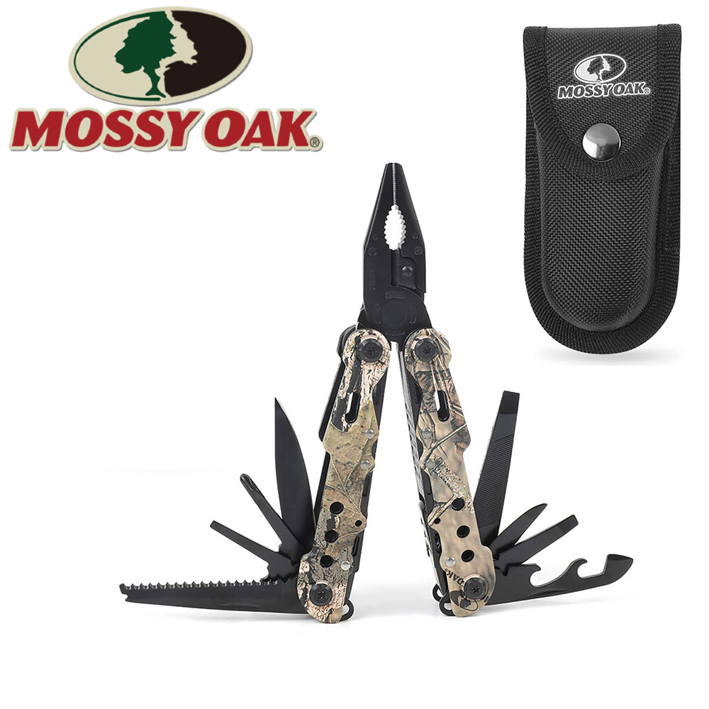 MOSSY OAK 13-in-1 Multi-tool Multi Function Pliers Folding Pocket Tool w/Sheath