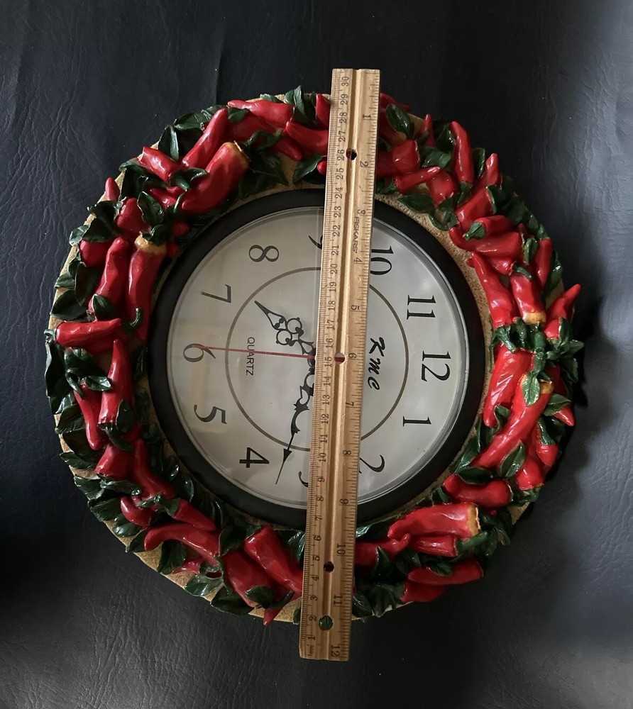 KMC Vintage Quartz wall clock red chili peppers works !