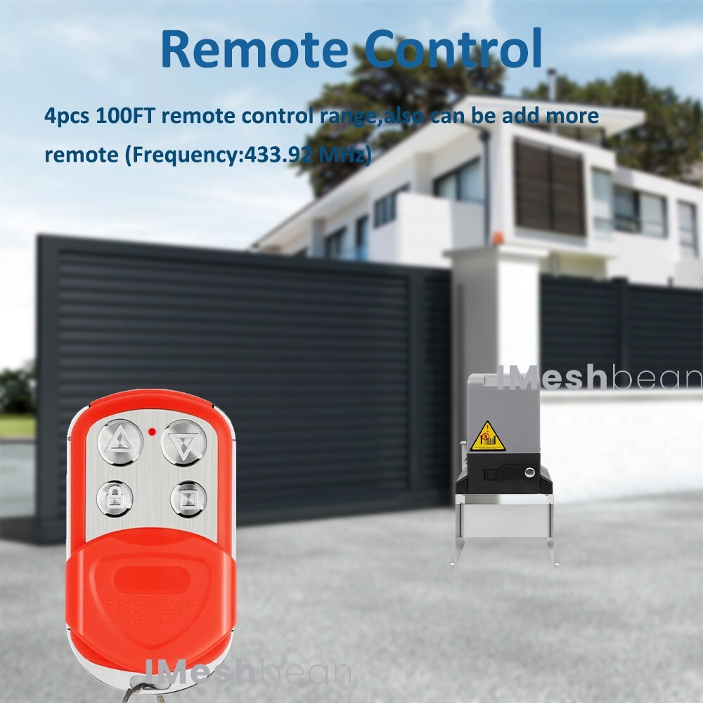 4400lbs Electric Automatic Sliding Gate Opener Motor APP+Keypad+4 Remote Control
