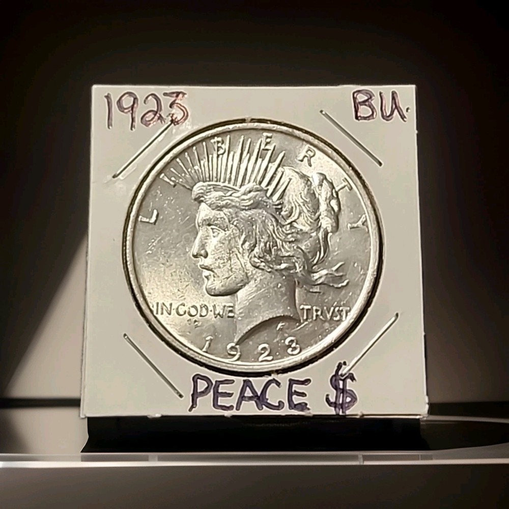 1923 Peace Silver Dollar☆Brilliant Uncirculated☆Blast White☆