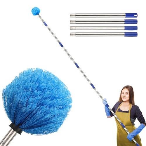 Cobweb Duster with Extension Pole, 8 FT Long Duster for High Ceilings, 8FT