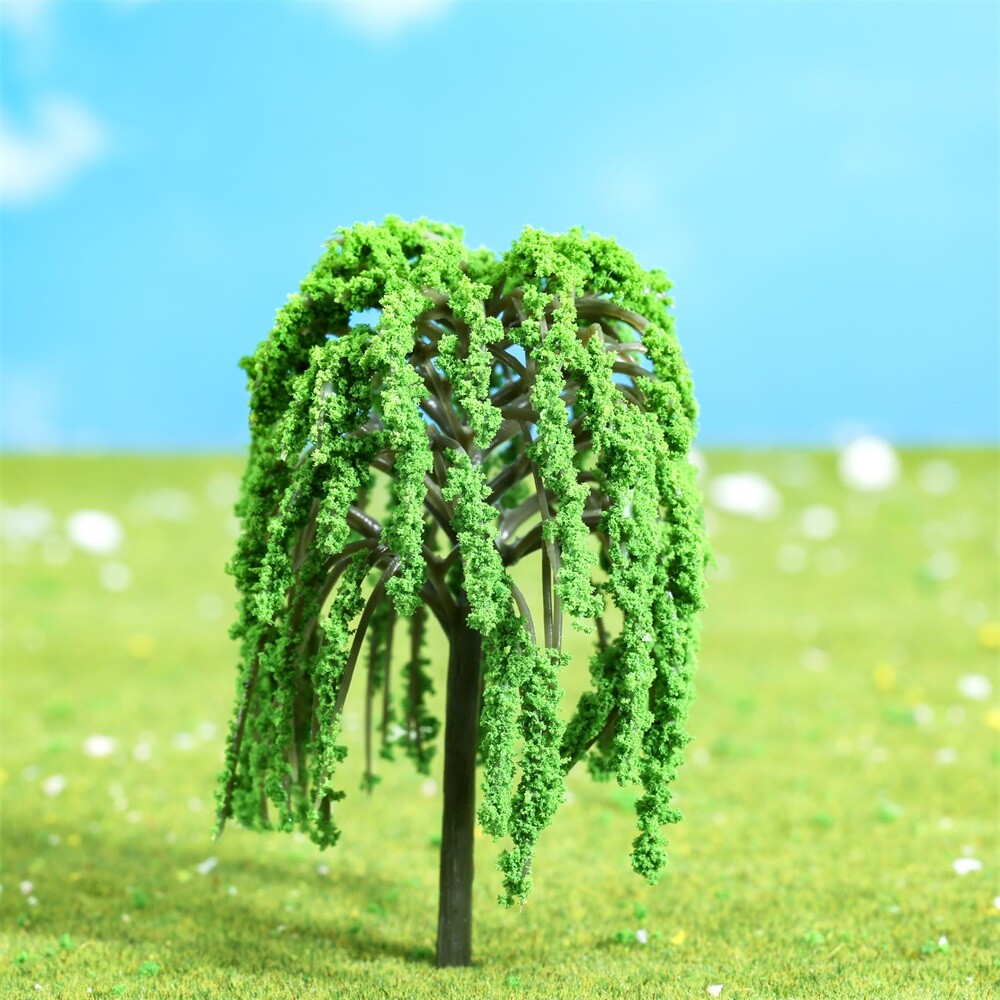 20Pcs Artificial Willow Model Trees Park Train Railways Sand table Scenery Decor