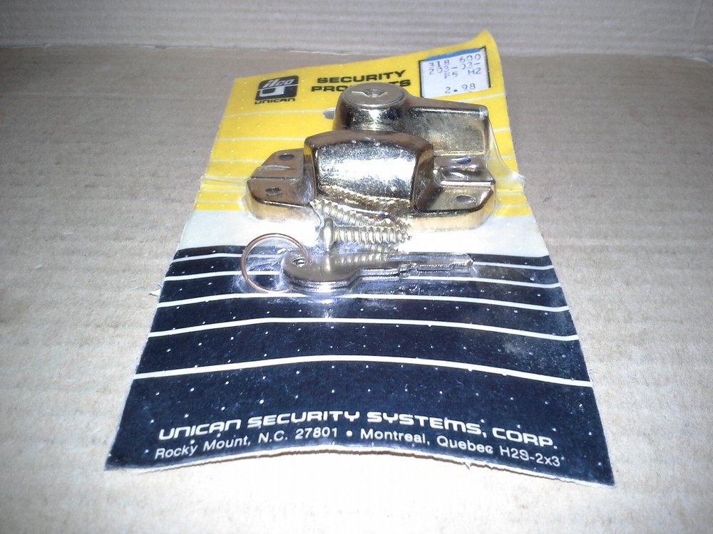 ilco Unican Security Products Brass Security Window Lock. NOS