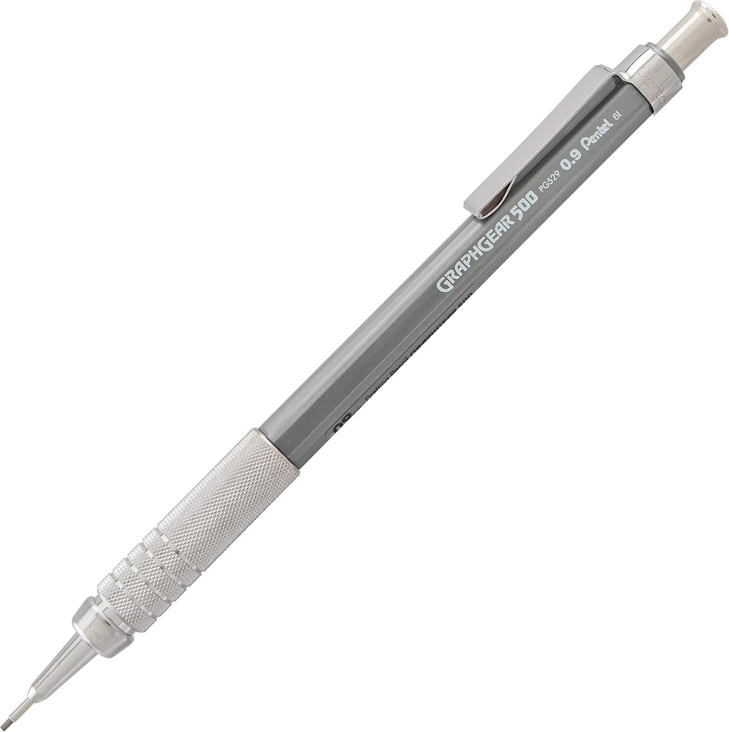 Pentel GraphGear 500 Mechanical Drafting Pencil, 0.9mm, Gray Barrel, Pack of 4