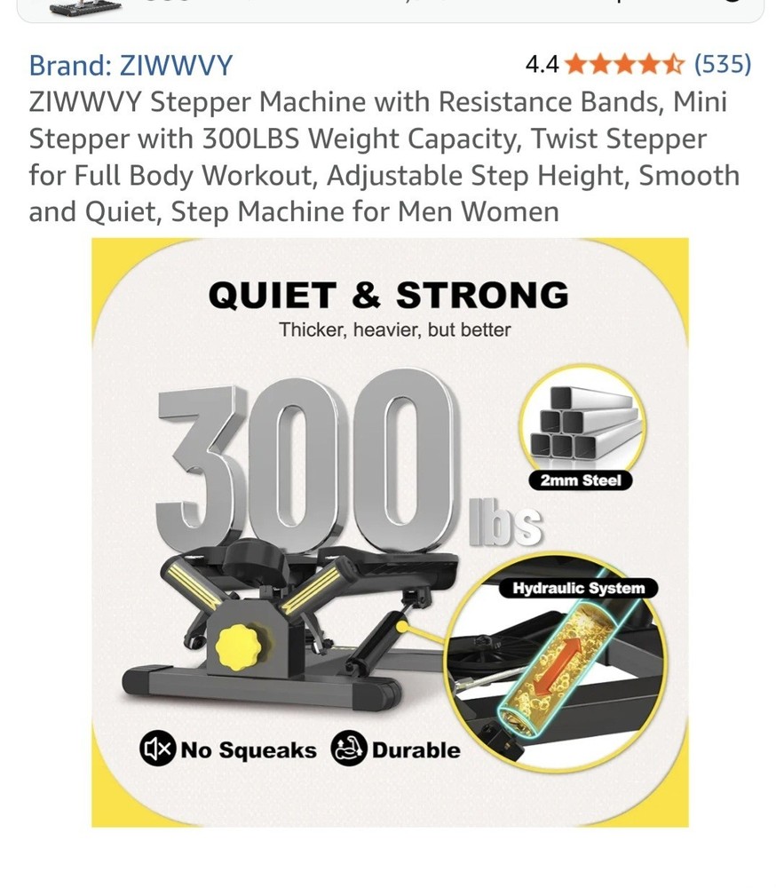 Ziwwwvy Stepper Machine with Resistance Bands.