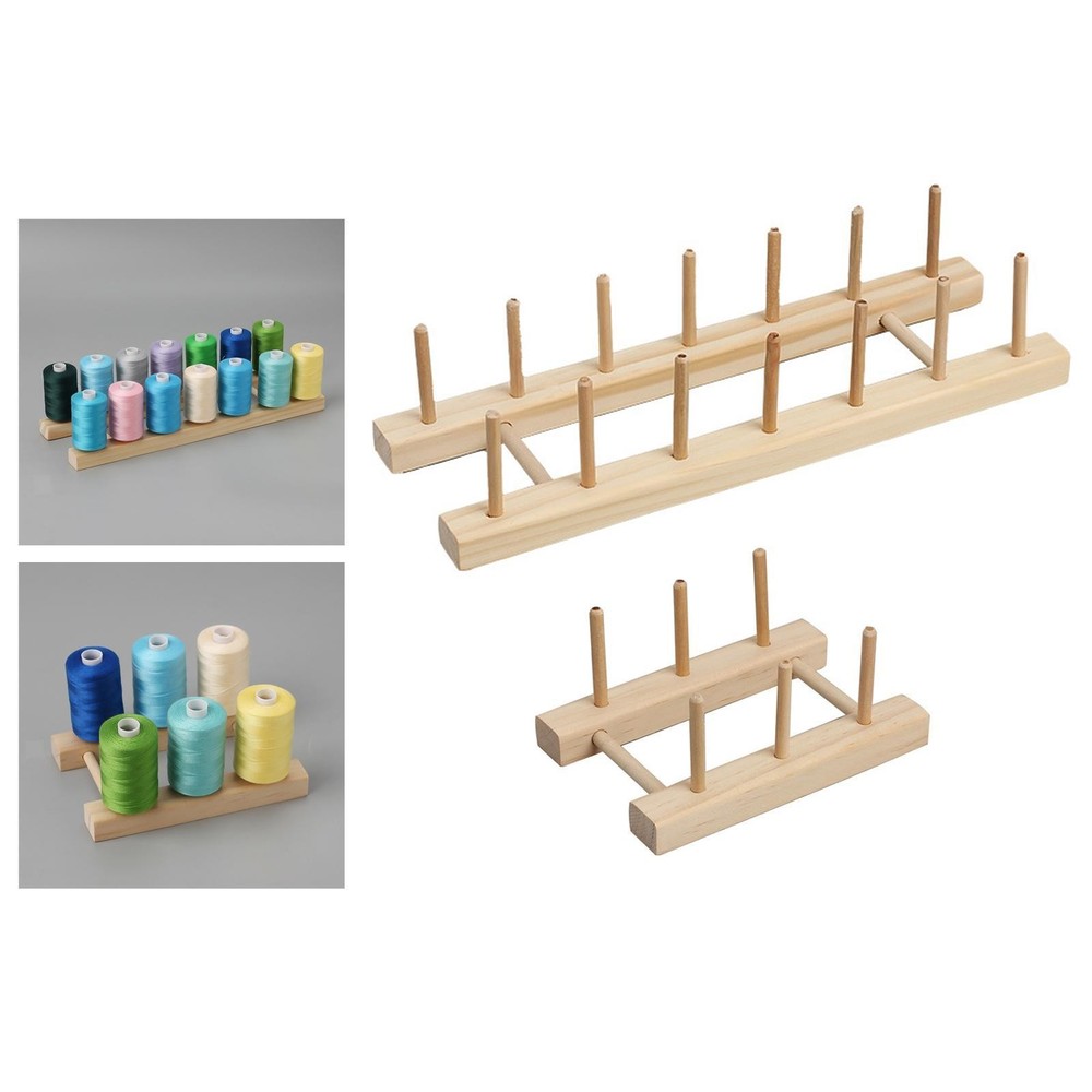 Sewing Thread Holder Embroidery Rope Multispool Needlework Wood Shelf Strings
