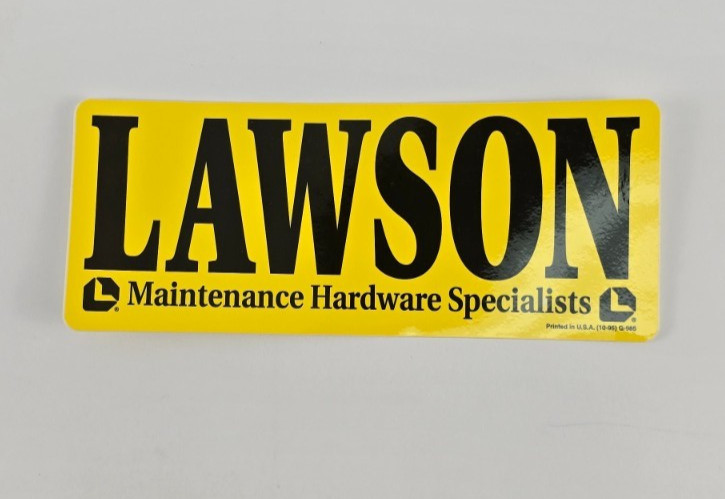 Vintage Lawson Maintenance Hardware Specialists sticker decal