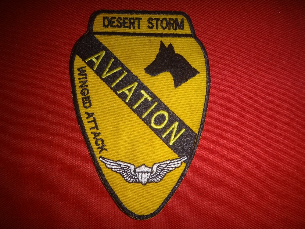 Desert Storm Patch US 1st Cavalry Division AVIATION Section Winged Attack