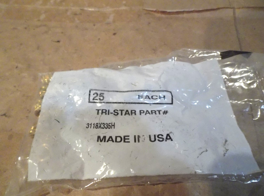 25-Pack Tri Star / RAF Electronic Hardware 3118x335H Brass Threaded Inserts