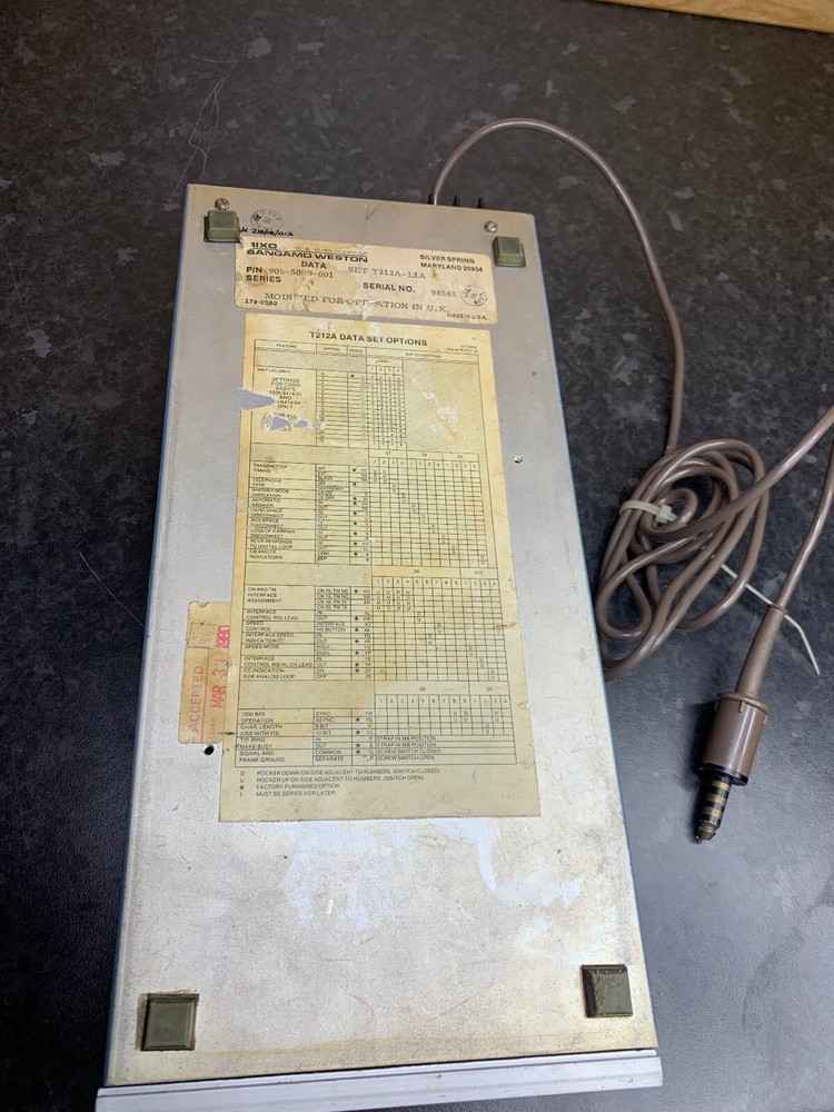 Vintage Data Modem Rixon Sangamo T212A L1A - Untested