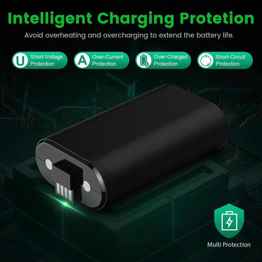 2 Rechargeable Battery Pack For XboxOne S X/Series X S Controller+Charging Cable