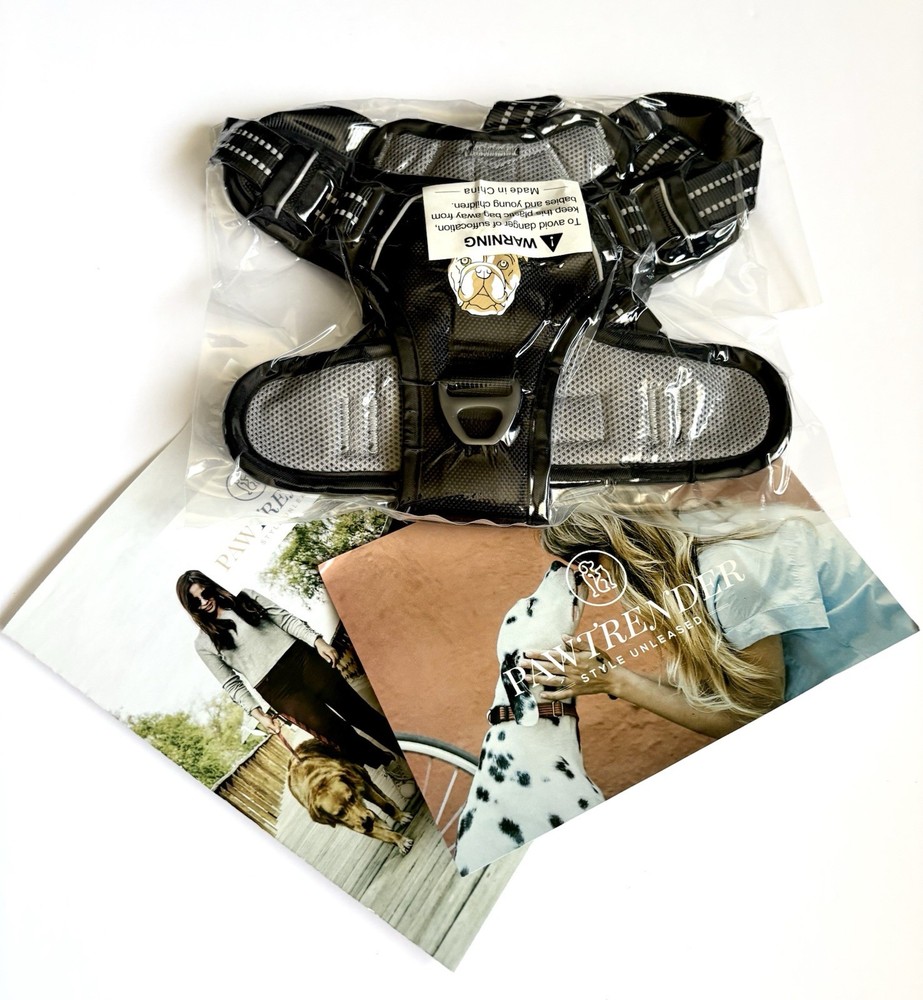 Pawtrender No Pull Dog Harness (Black) (Large)