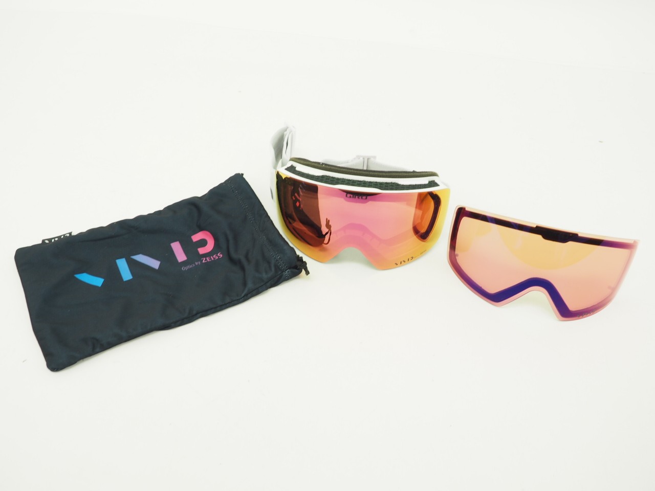 Giro Contour RS Unisex Adult Snow Goggles White Wordmark Vivid Rose Gold + 1