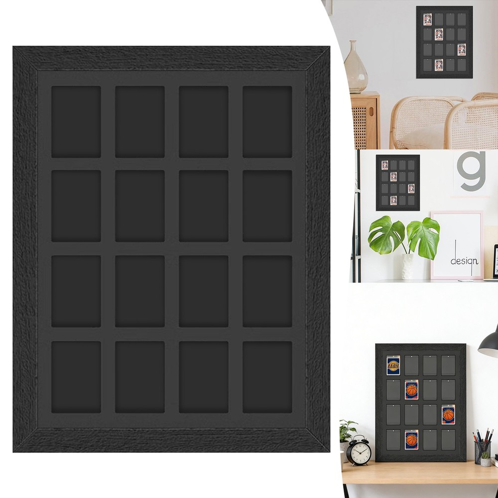 16Grids Trading Graded Cards Display Frame Solid Wood Frame Magnetic Card Holder