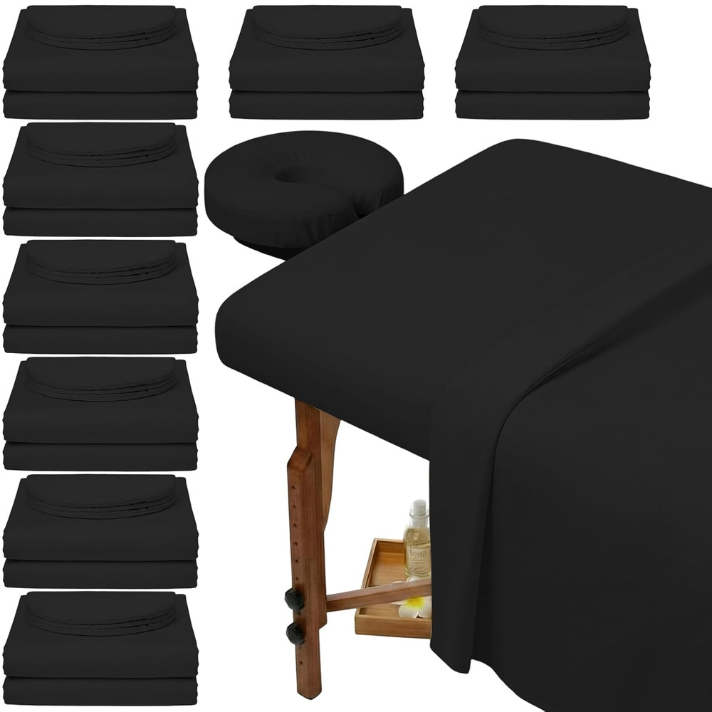 8 Sets Soft Microfiber Massage Table Sheets Set 3 Piece Set Includes Massage Tab