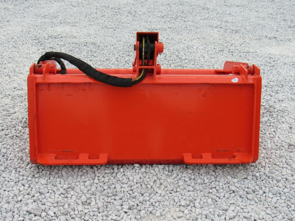 48" Solid Bottom Bucket Grapple Attachment Fits Skid Steer Quick Attach Kubota