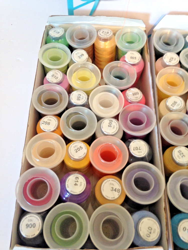 63 Colored Thread Spools Brother Embroidery Machine 100% Polyester