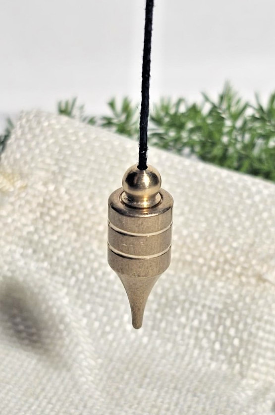 Conical Shaped Dowsing Biolocation Pendulum Brass Gold Toned Gift With Thread
