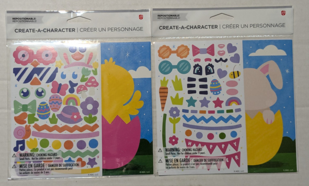American Greetings - Easter Create-a-Character Sticker Kit x2 - Bunny / Chick