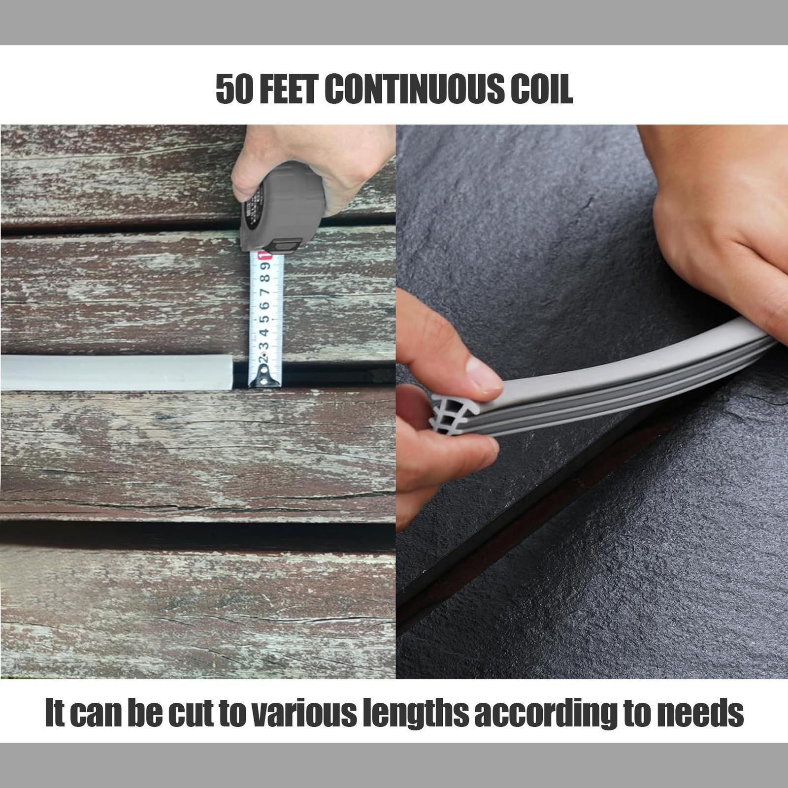 50ft Concrete Expansion Joint Filler Flexible EPDM Strip For 1'' Wide Cracks