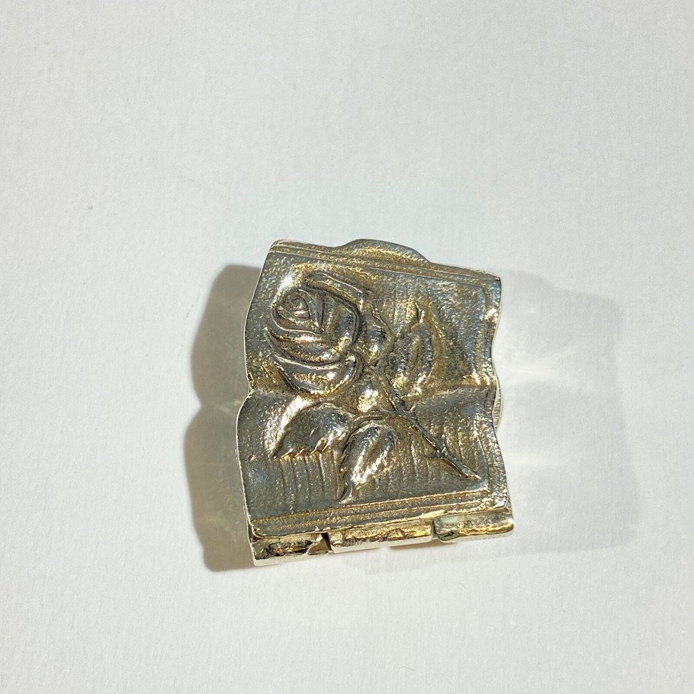 Vintage Solid Silver Italian book shape Pill Box, Hallmarked