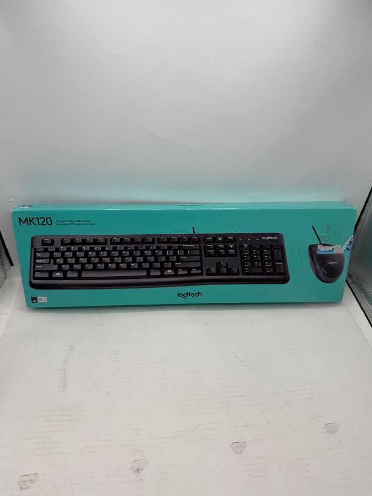 Logitech MK120 Wired Keyboard and Mouse Combo for Windows, Optical Wired Mouse