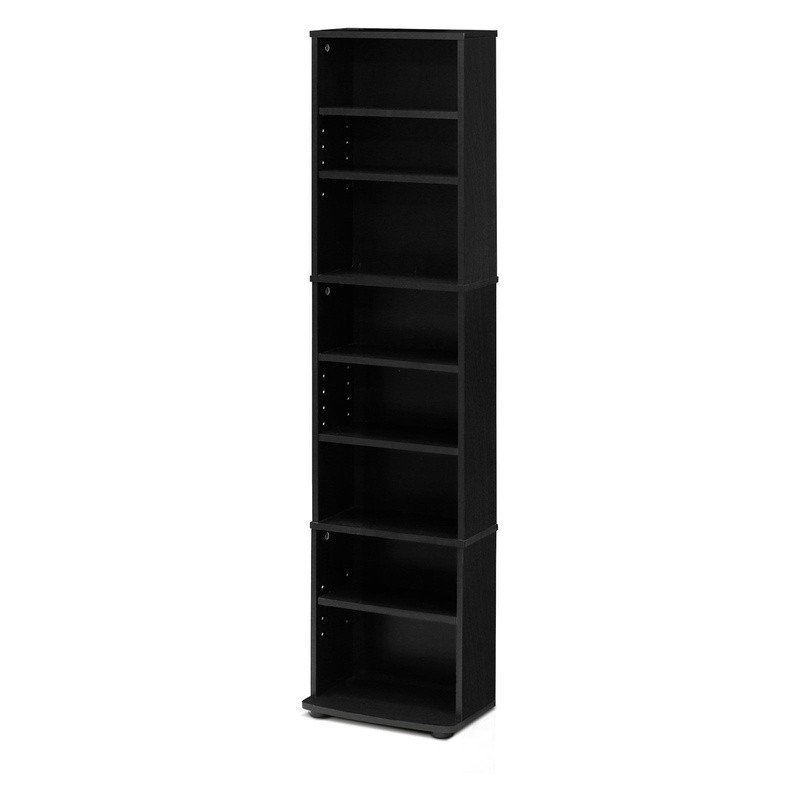 Multimedia Storage Tower Adjustable Shelves Space Saving Organizer CDs DVDs