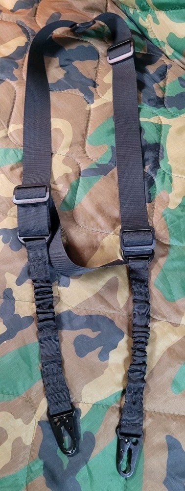 Nylon Tactical Black 2 Point Sling With Clips